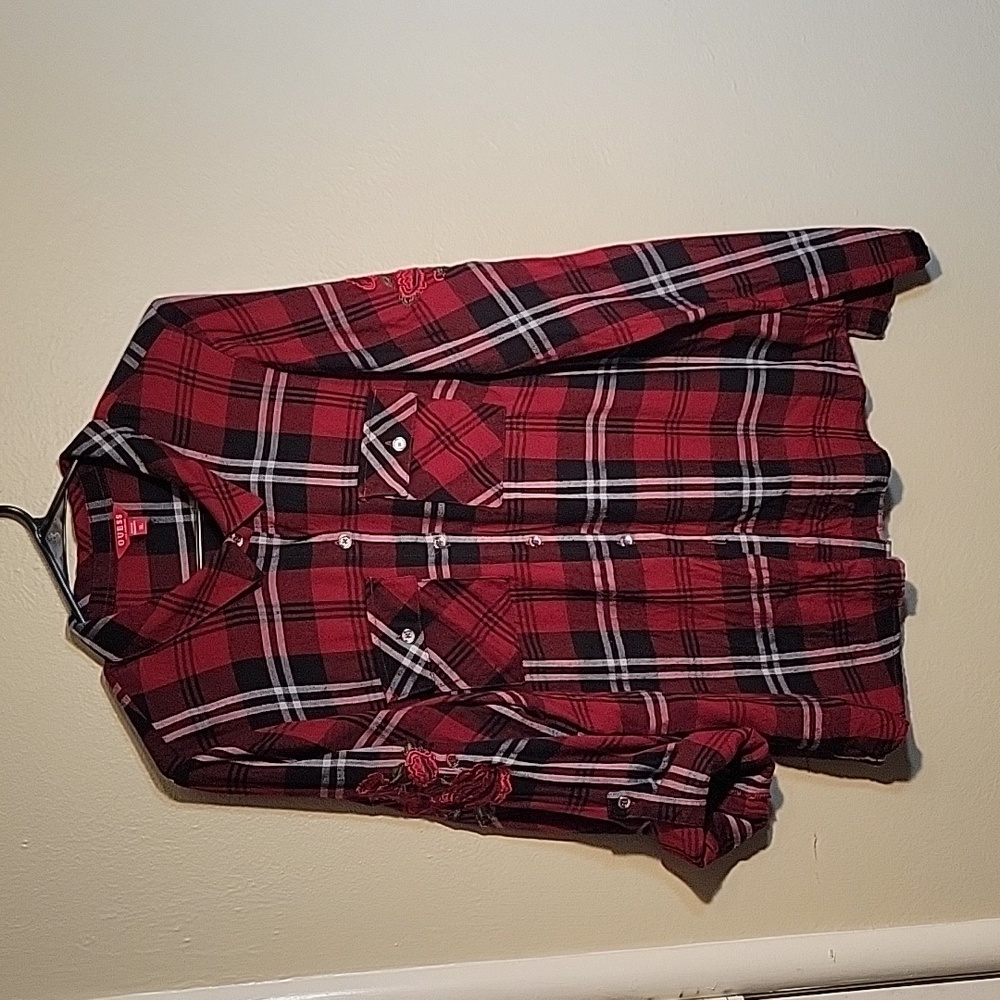 Womens guess flannel in red